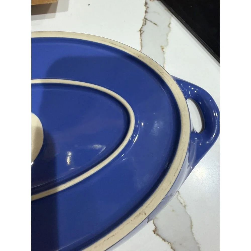 Corning‎ Sapphire Creations 12-oz BLUE Stoneware AUGRATIN Dish Discontinued Rare